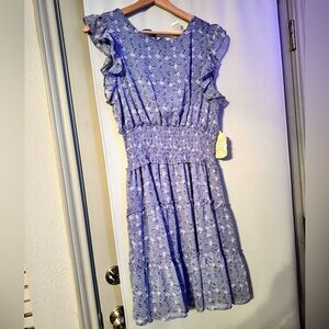 Altar’d State blue floral knee length dress